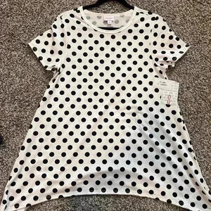 NWT white and black polka dot tunic size small